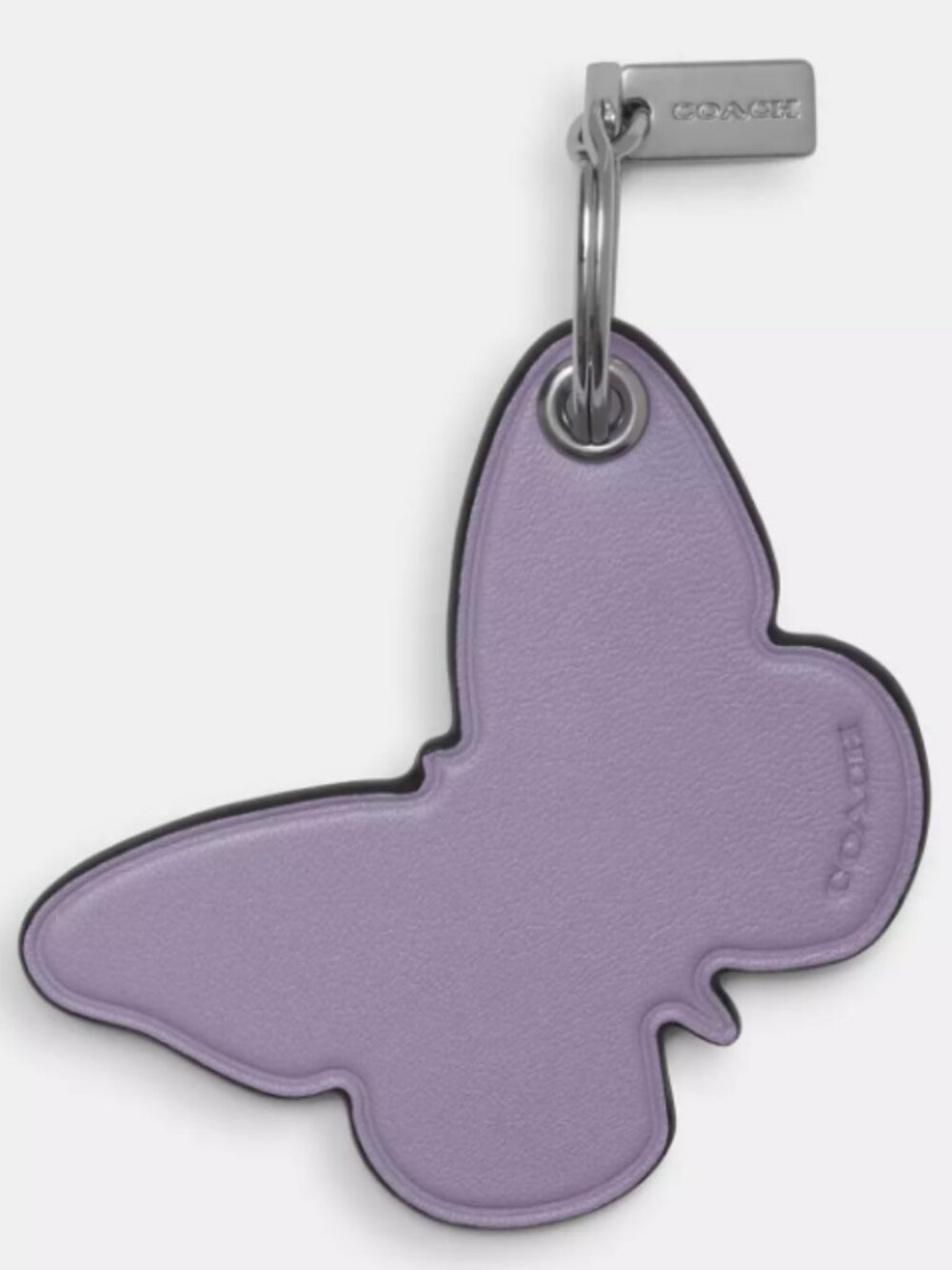 NWT COACH Purple Butterfly Leather Keychain Or Bag Charm